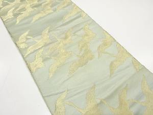 アンティーク　群鶴模様織り出し袋帯（材料）